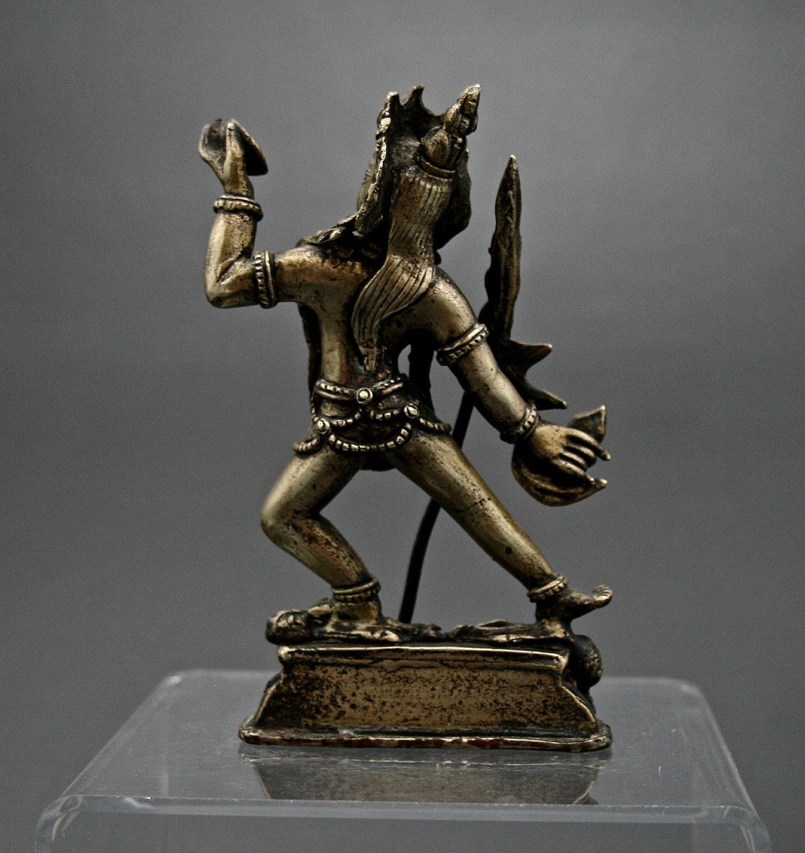 Ancienne Figure Tibétaine En Argent  Dakini Vajrayogini - Tantrique Femme Bouddha  - Sculpture -photo-3