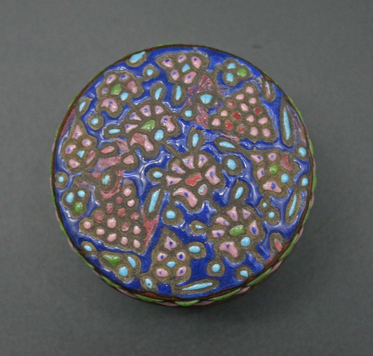 Antique Damascus Enamel Box Syria 19th Century Islamic-photo-4