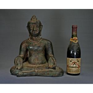 Important Teaching Buddha Thai Bronze Mon-dvaravati   7th - 9th Century