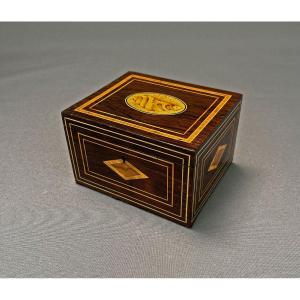 Boîte à Bijoux Anglais Style Sheraton Antiquité De Luxe 