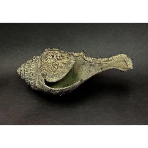 Large Kymer Bronze, Angkor Period, Bayon Style, Ritual Conch. Cambodian C12/13th
