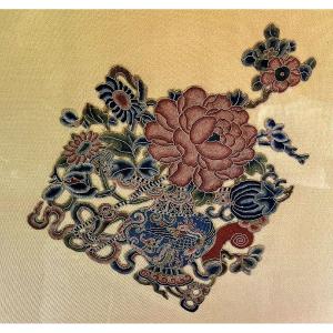 Broderie Chinoise Antique Point De Pékin Point Interdit Robe 