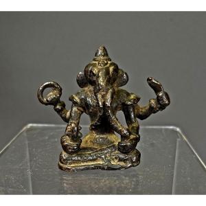 Ancient Indian Bronze Ganesh Hindu Elephant God Remover Of Obstacles. Bringer Of Good Luck