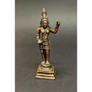 Dieu Hindou Indien Antique En Bronze Ardhanareeswar Shiva Paravati Modèle Pour Les Maris