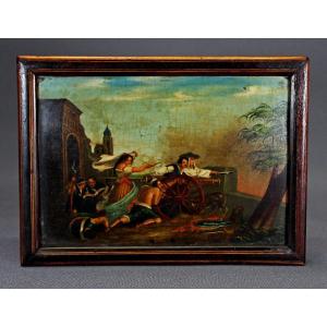 19th Century Oil Painting The Defense Of Zaragoza Poem By Lord Byron Spanish War