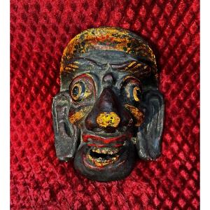 Masque Tribal Antique Himalaya Népal Tibet Papier Maché
