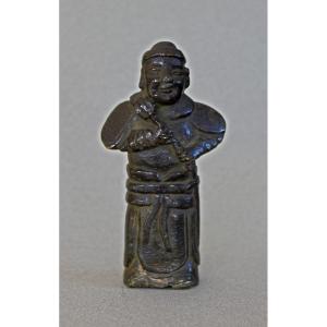 Rare Soldat Mongol Chinois En Bronze Période Yuan