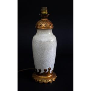 Porcelaine Chinoise vase Ancienne  Ge Ware Crépiter Lampe