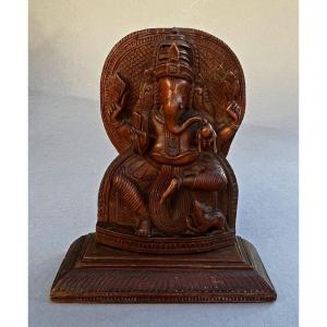 Antique Sandalwood Sculpture Ganesh, Elephant God  Indian Hindu Temple