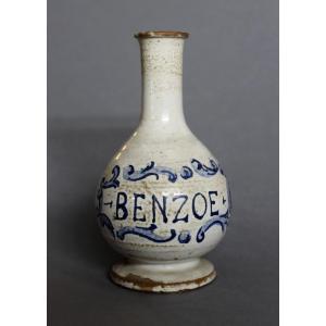 Antique Pharmacie Française Pot d'Apothicaire Benzoe Pharmacie Ancien