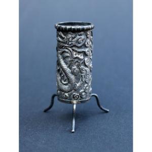 Antique Chinese Silver Opium Tool Container