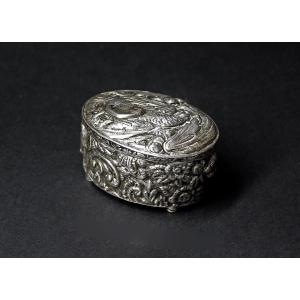 Unusual Antique English Victorian Sterling Silver Trinket Box