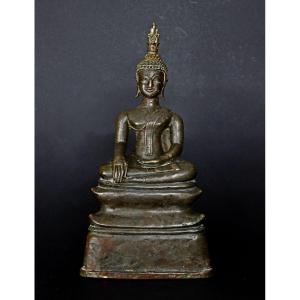 Bouddha Maravijaya Bumishparshamudra Bronze. Laos. Royaume De Bansaï Fong. 17ème Siècle.