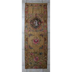 Chinese Silk Embroidery Wall Hanging Antique Tapestry Long Life Immortal Decorative