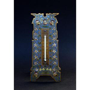 Antique Russian Style Enamel Thermometer Attributed To Barbedienne