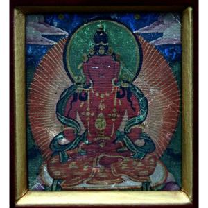 Rouge Rakta Avalokiteshvara Bouddhiste Tibétain Vajradharma Peinture Votive Thangka