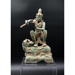 Importante Sculpture Bouddhiste En Bronze Excavé De Srivijaya (péninsule Thaïlandaise) Du VIIIe