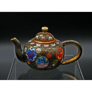 Antique Japanese Cloisonne Miniature Teapot. Meiji Period.