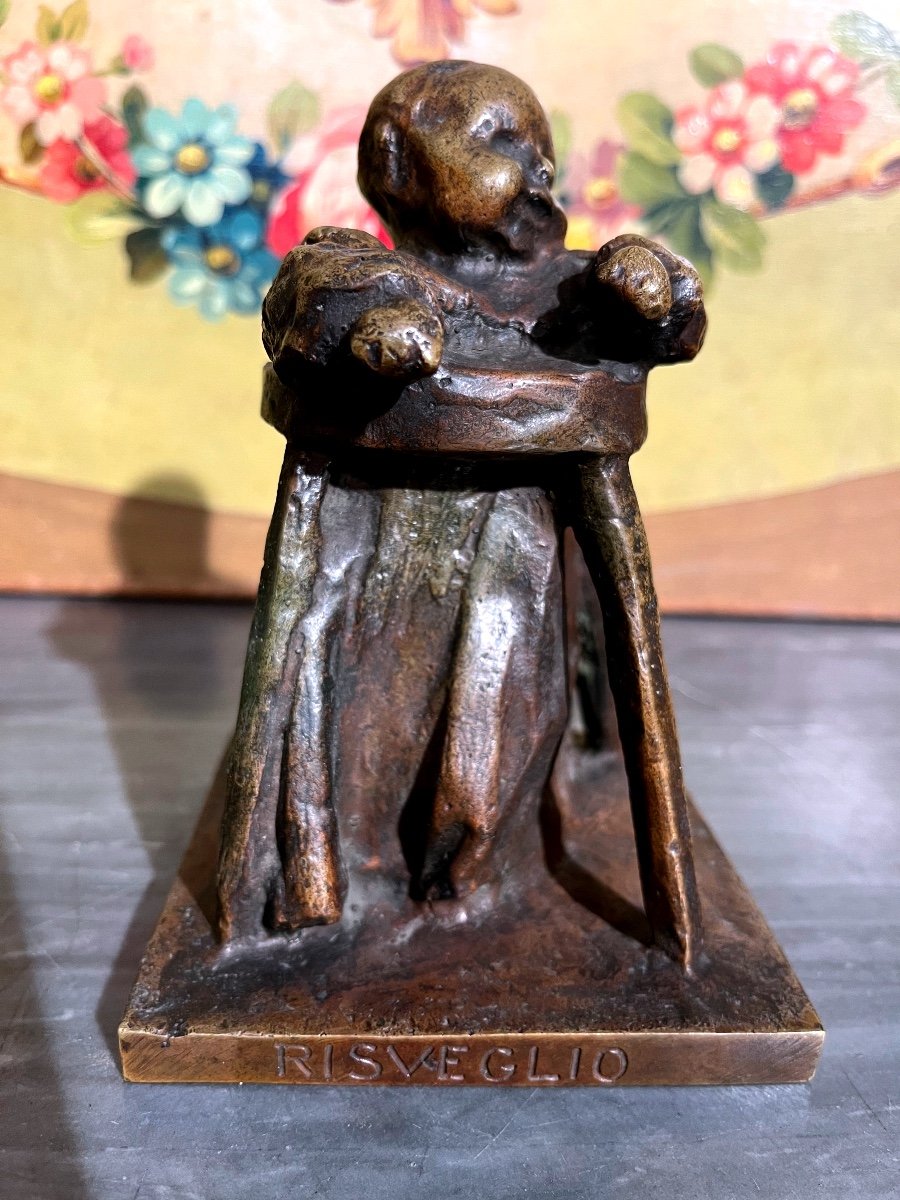 Bronze de Eugenio PELLINI, Le Bambin, XIX ème.-photo-2