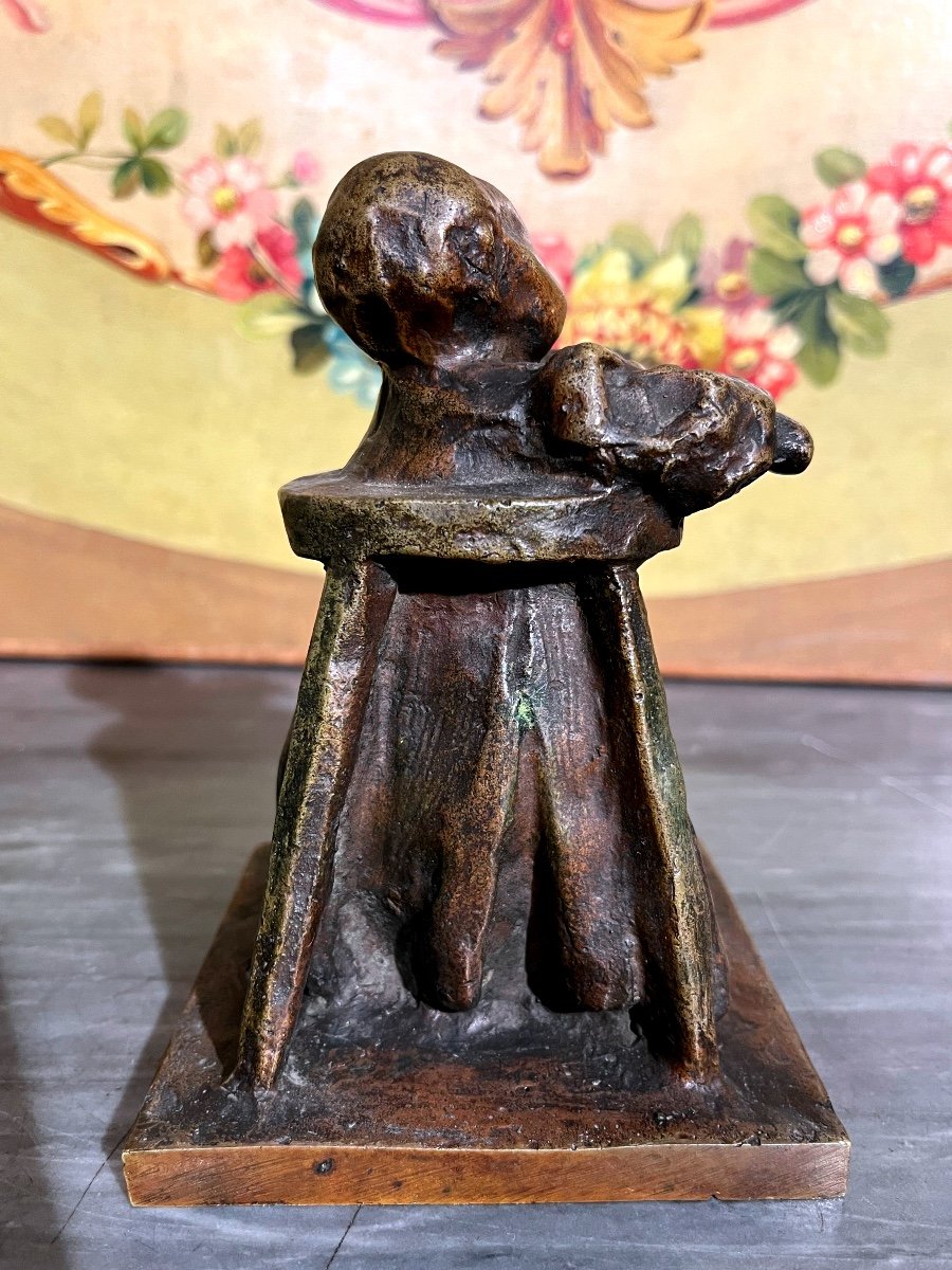 Bronze de Eugenio PELLINI, Le Bambin, XIX ème.-photo-3