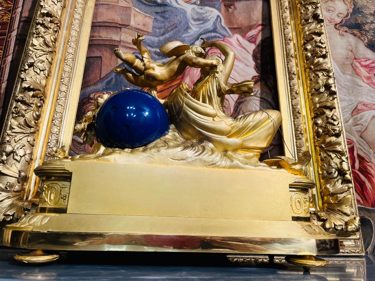 Pendule Au Char De Vénus, époque Empire-photo-4