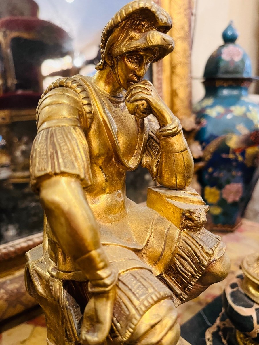 Inkwell The Thinker After Michelangelo, XIXth Century-photo-4