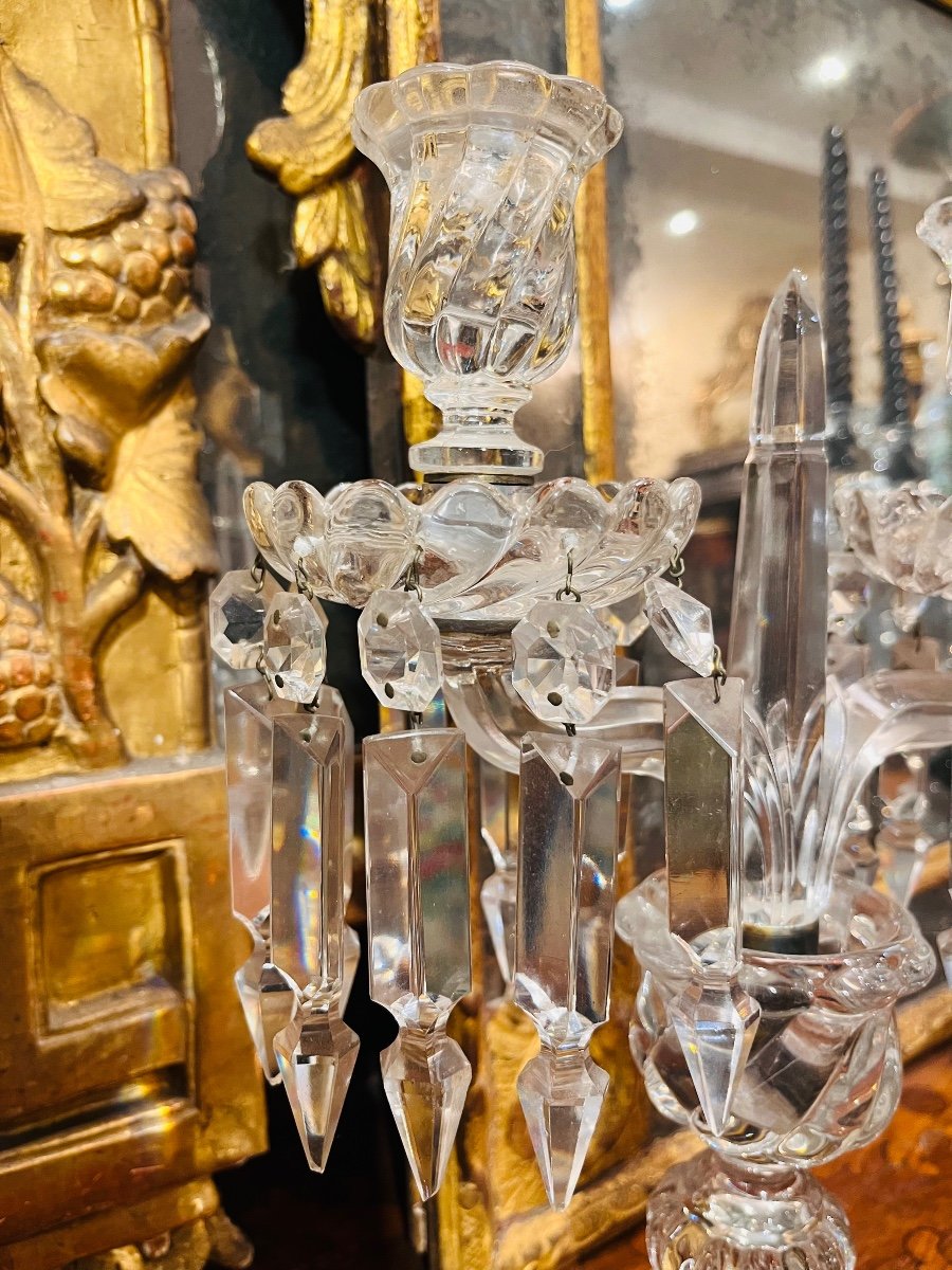 Paire De Chandelier En Cristal De Baccarat-photo-3