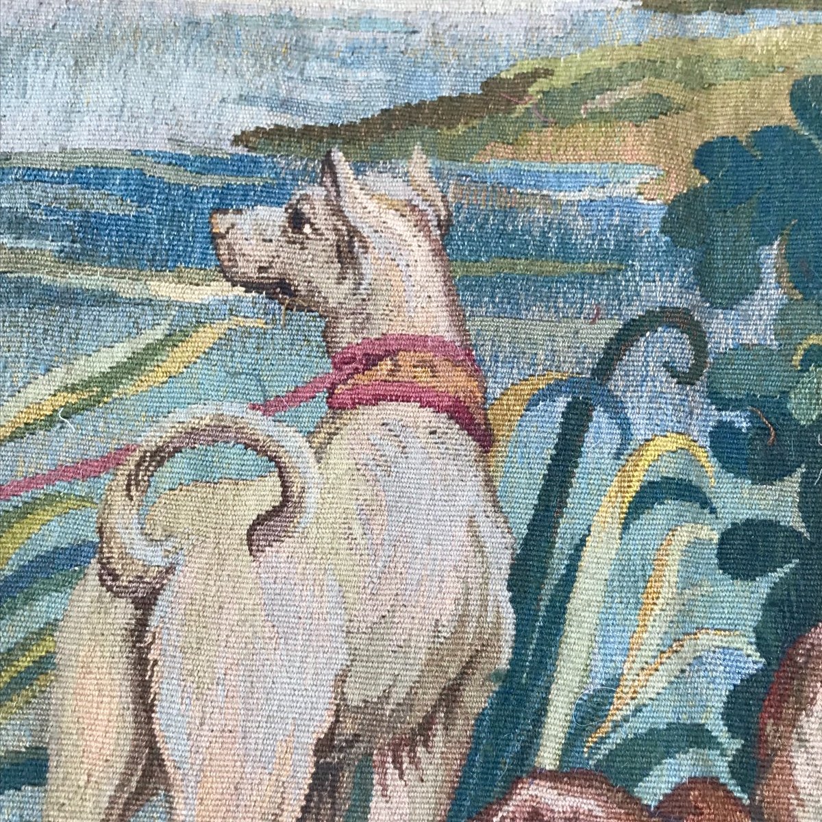 Tapisserie d'Aubusson, Scène de chasse,  XIX ème Siècle.-photo-1