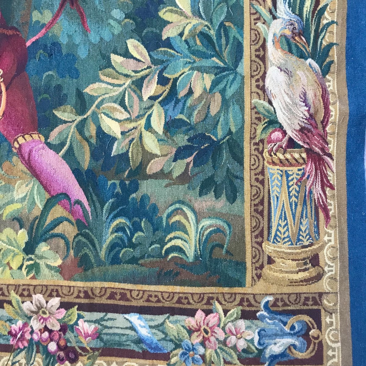 Tapisserie d'Aubusson, Scène de chasse,  XIX ème Siècle.-photo-3