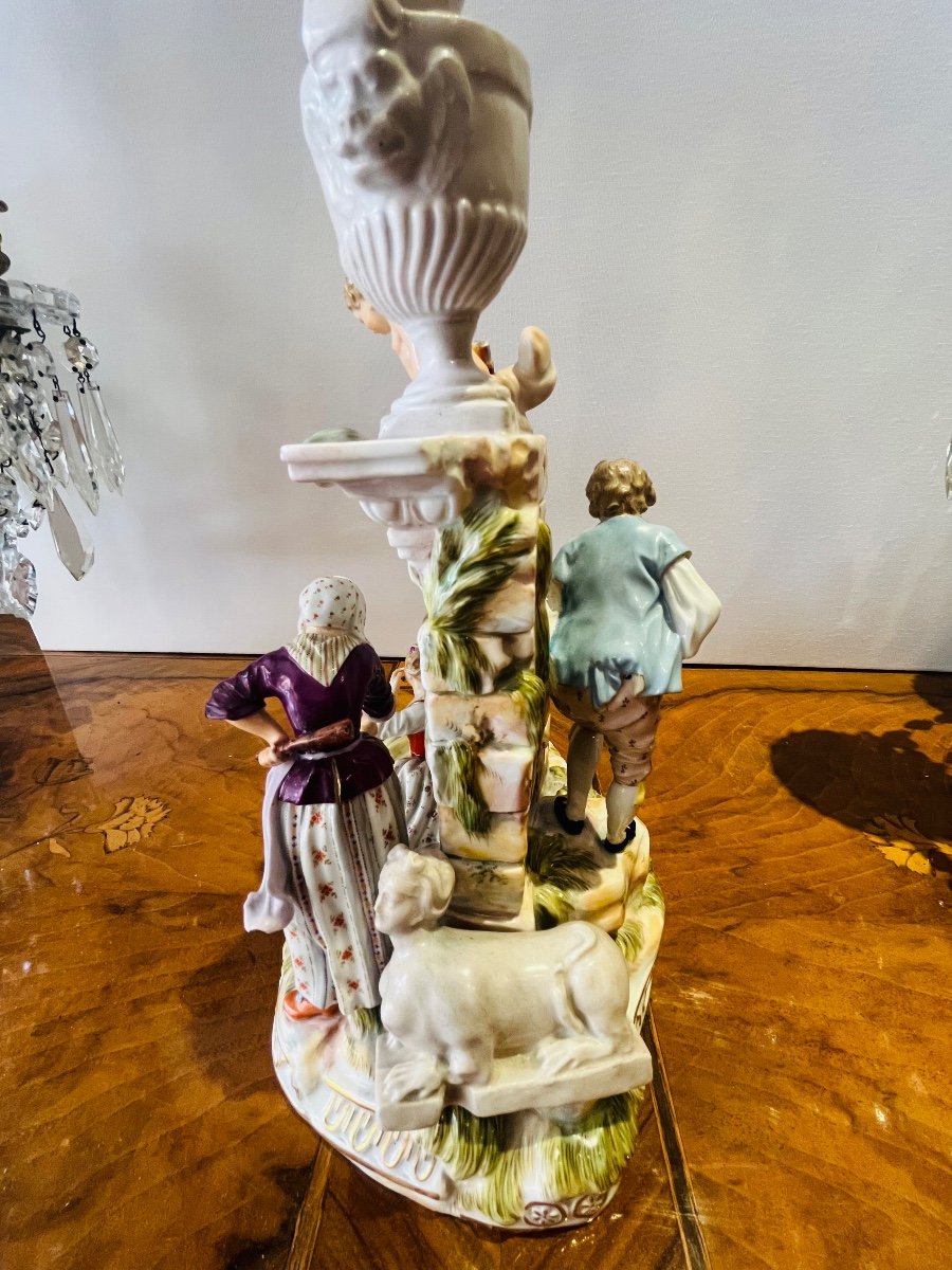 Meissen, Groupe En Porcelaine, XIX ème Siècle.-photo-2