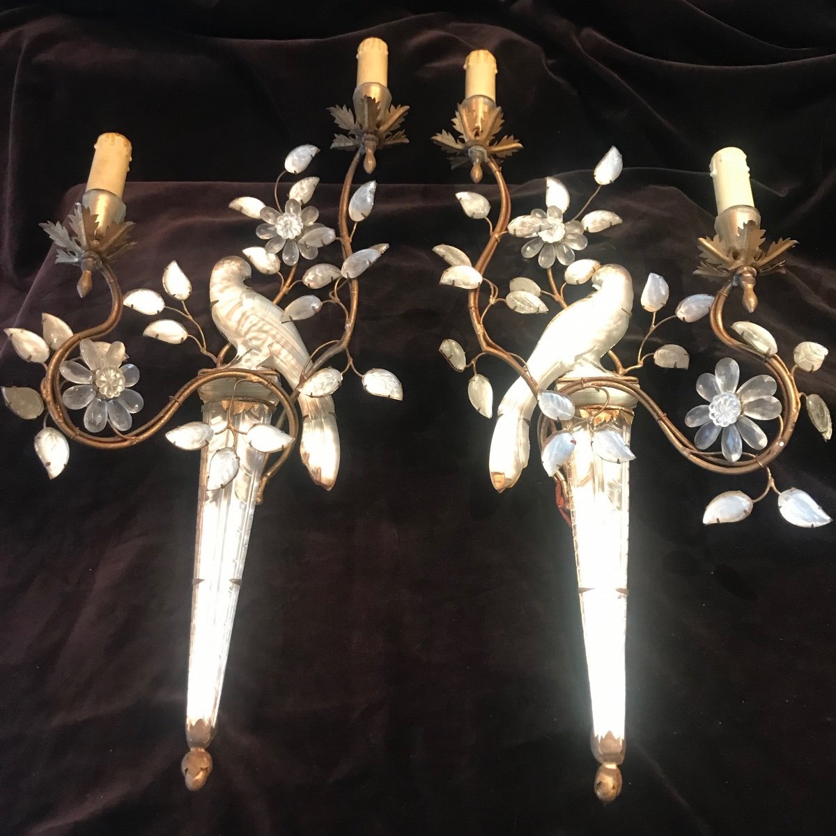 Baguès Sconces With Parakeets