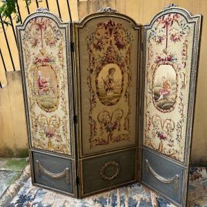 Napoleon III Screen, Aubusson Tapestry, 19th Century.