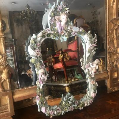 Miroir En Porcelaine Allemande