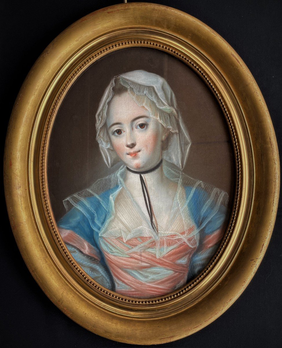 Oval Pastel Of Young Girl Late Eighteenth Century