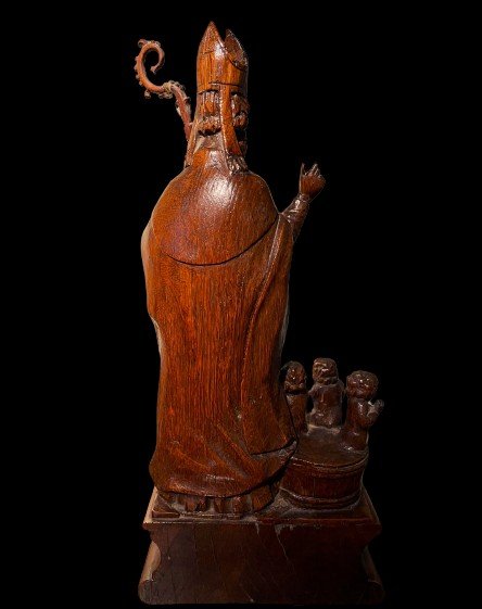 Saint Nicholas In Carved Wood-photo-3