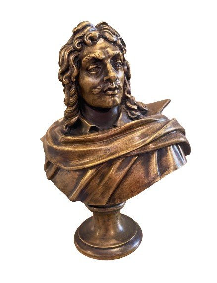 Bust Of Moliere In Bronze-photo-2