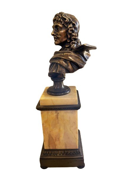 Bust Of Moliere In Bronze-photo-3