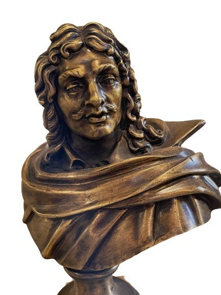 Bust Of Moliere In Bronze-photo-4