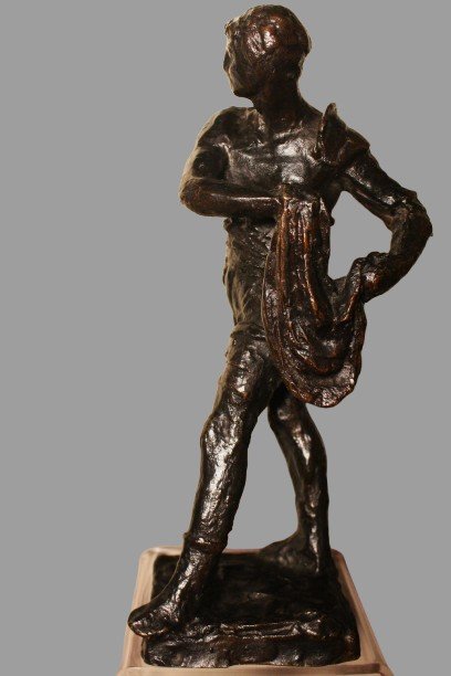 Gladiateur En Bronze d'Eugène Marioton-photo-4