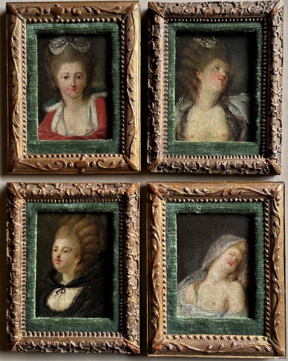 Suite Of Four Portraits Of Young Naked Women