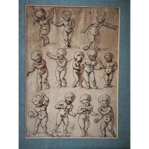 Drawing Cherubs Signed P.van Reysschoot