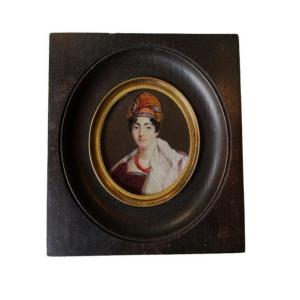 Miniature Woman With Empire Turban