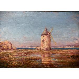 C.MALFROY Le vieux moulin en bord de mer