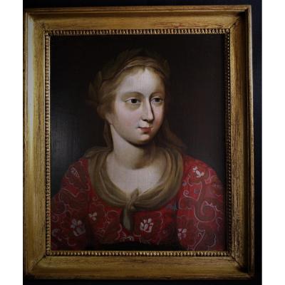 Oil On Panel 18th Century Quality Lady