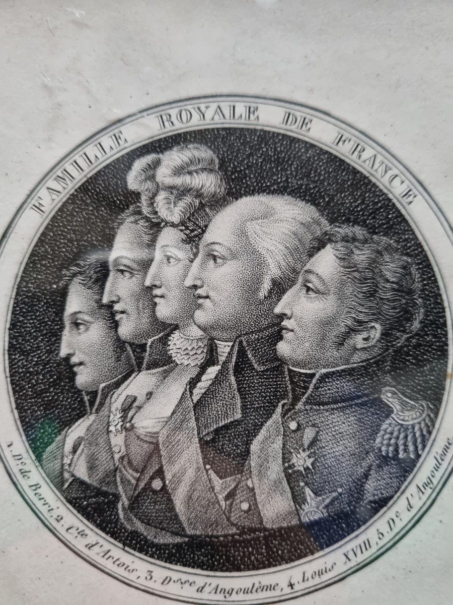 SOUVENIR ROYALISTE - GRAVURE  2 LOUIS XVIII FAMILLE ROYALE MADAME ANGOULEME BERRY CHARLES,X-photo-2