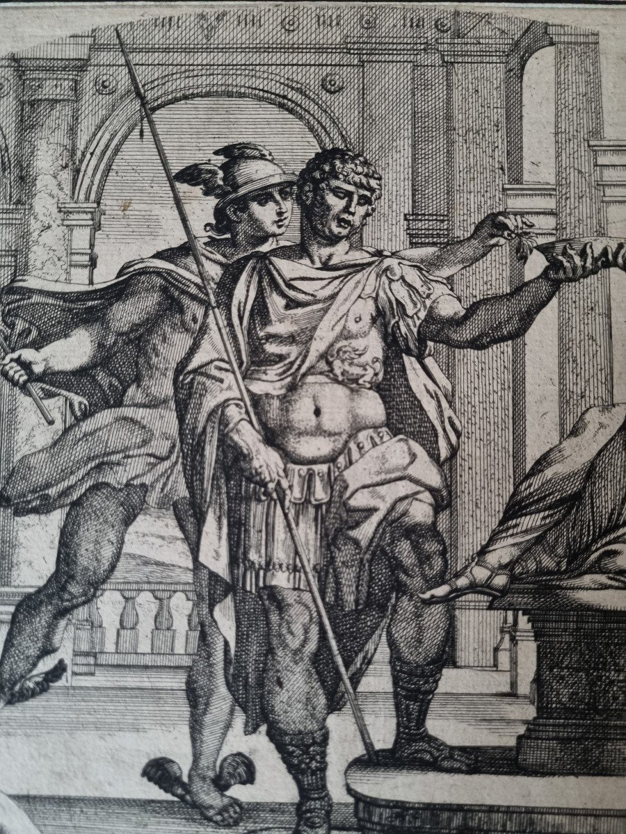 17th Century Engraving Mignard Caracci Palace Farnese Grand Tour Rome-photo-4