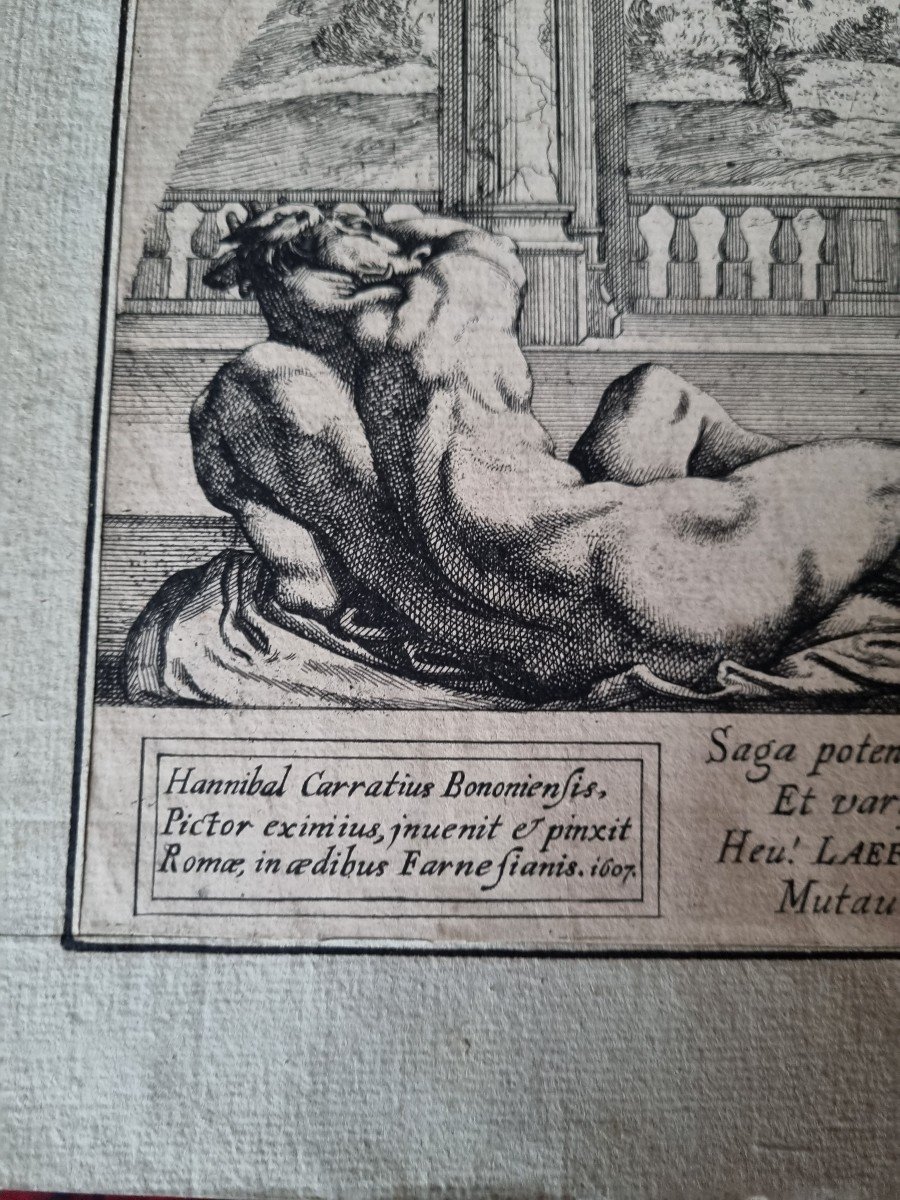 17th Century Engraving Mignard Caracci Palace Farnese Grand Tour Rome-photo-4