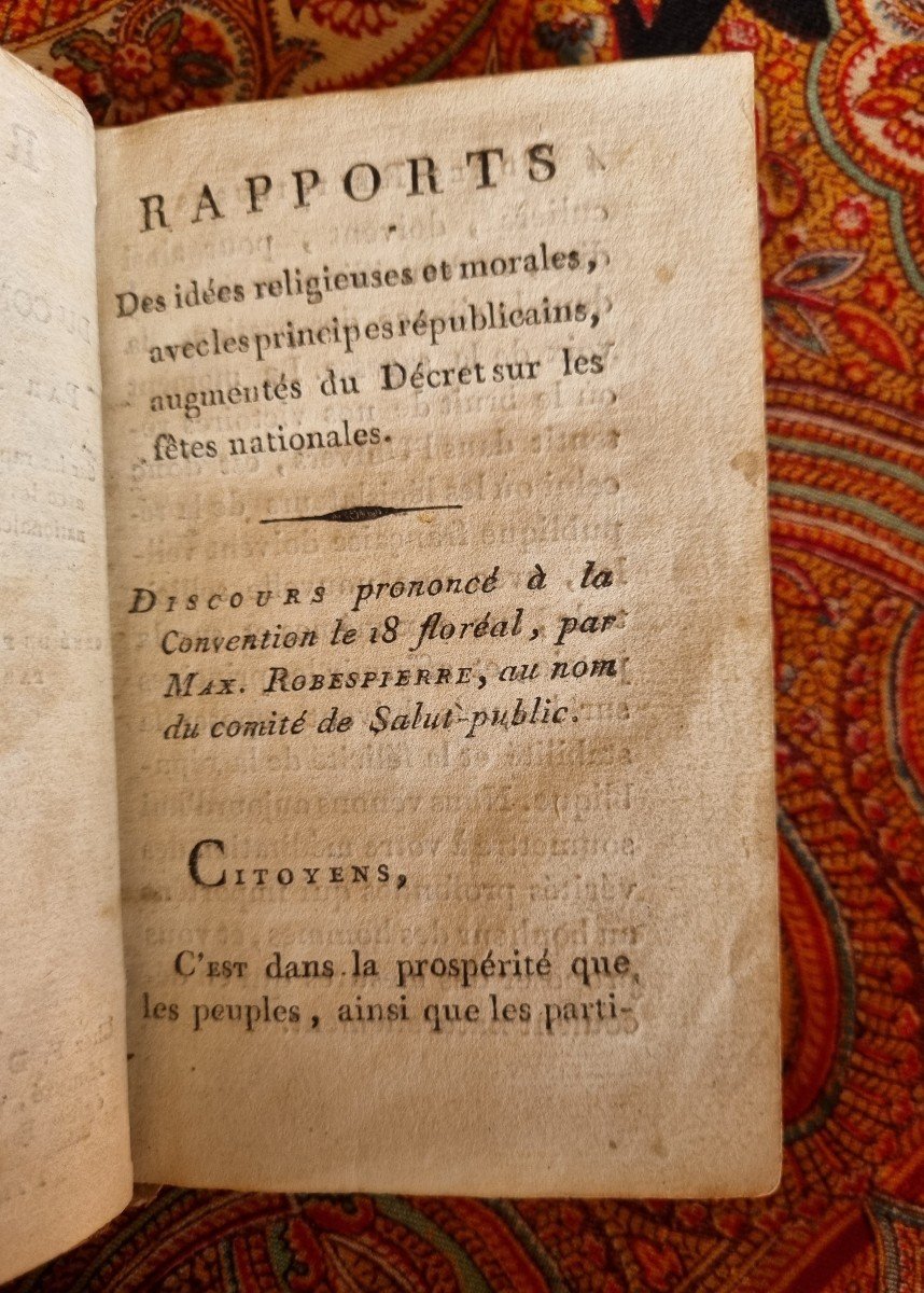 ROBESPIERRE  - RAPPORT SUR LES IDEES RELIGIEUSES COMITÉ DE SALUT PUBLIC 1794 ETRE SUPREME RE94 -photo-5