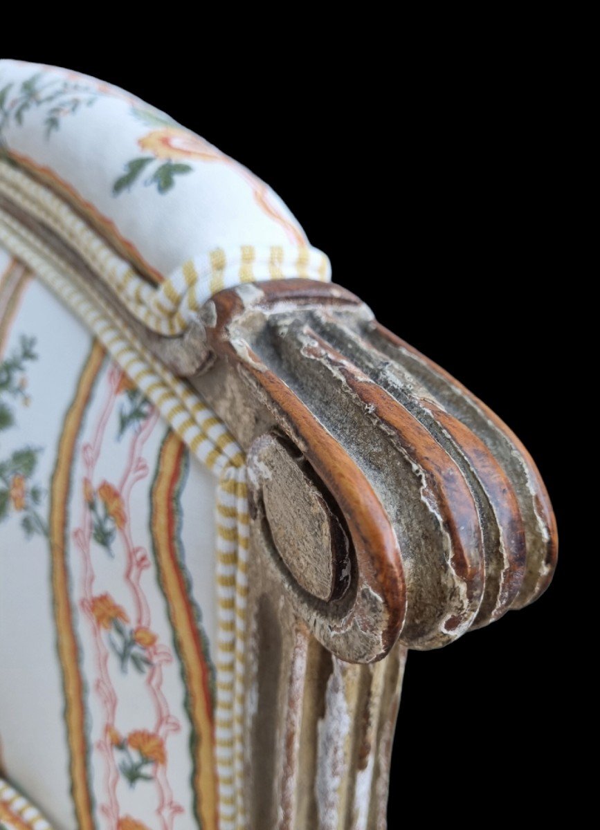 Louis XVI Period Bergere Pierre Frey Fabric-photo-3