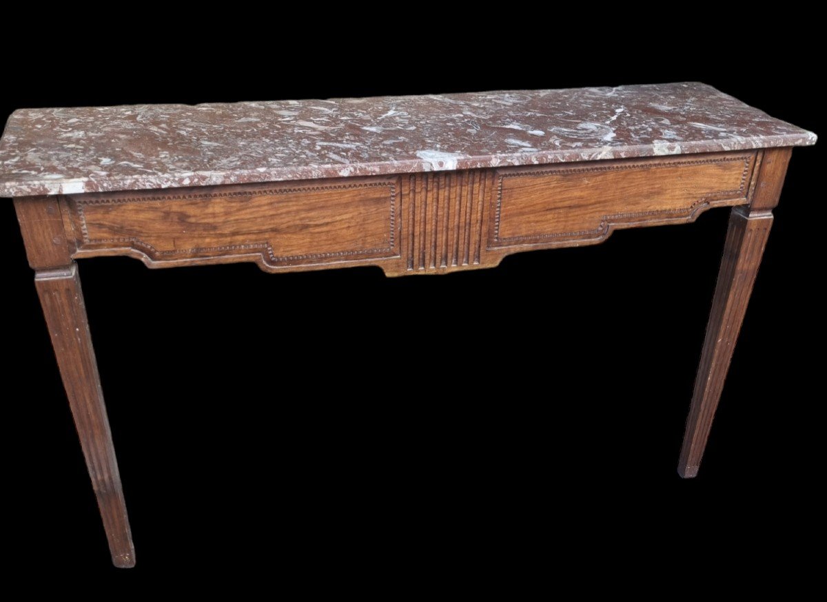 CONSOLE DESSERTE LOUIS XVI NOYER XIXe STYLE-photo-4